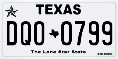 TX license plate DQO0799