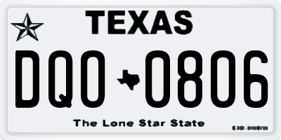 TX license plate DQO0806