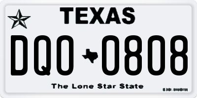 TX license plate DQO0808