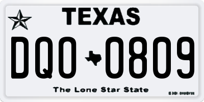 TX license plate DQO0809