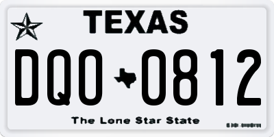 TX license plate DQO0812
