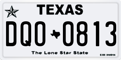 TX license plate DQO0813