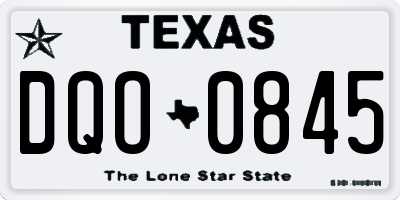 TX license plate DQO0845