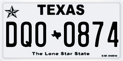 TX license plate DQO0874