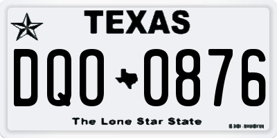 TX license plate DQO0876