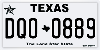 TX license plate DQO0889