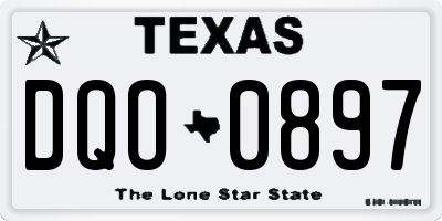 TX license plate DQO0897