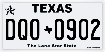 TX license plate DQO0902