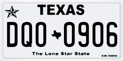 TX license plate DQO0906