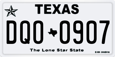 TX license plate DQO0907