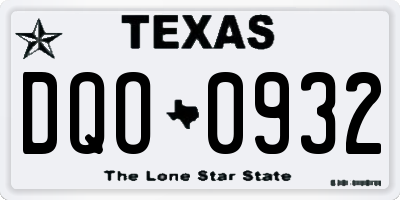 TX license plate DQO0932