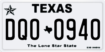 TX license plate DQO0940