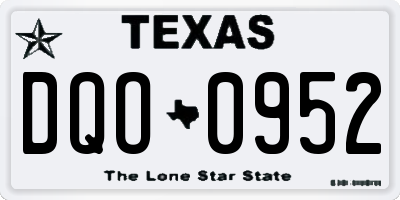 TX license plate DQO0952
