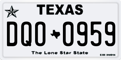 TX license plate DQO0959