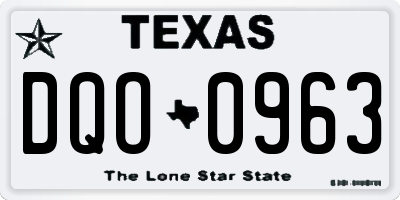 TX license plate DQO0963