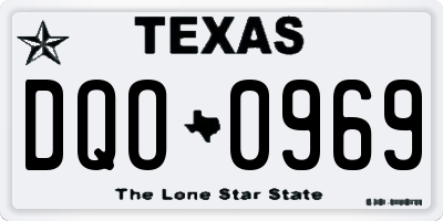 TX license plate DQO0969