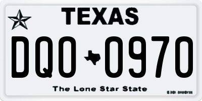 TX license plate DQO0970