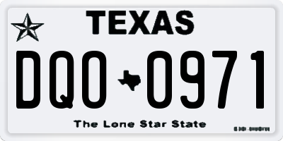 TX license plate DQO0971