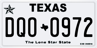TX license plate DQO0972