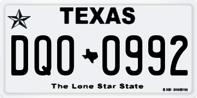 TX license plate DQO0992
