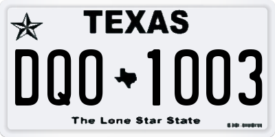 TX license plate DQO1003