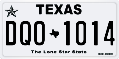 TX license plate DQO1014