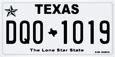 TX license plate DQO1019