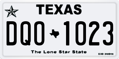 TX license plate DQO1023