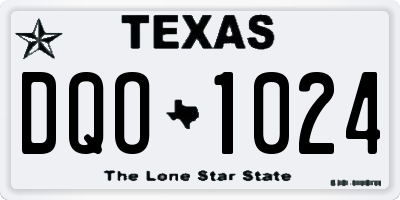 TX license plate DQO1024