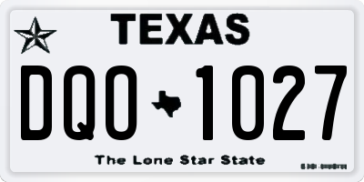TX license plate DQO1027
