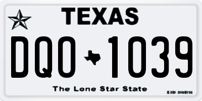 TX license plate DQO1039