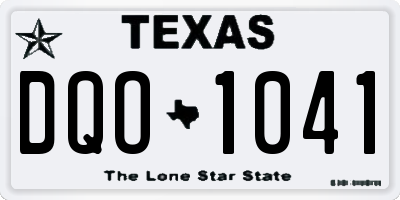 TX license plate DQO1041