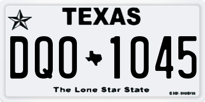 TX license plate DQO1045