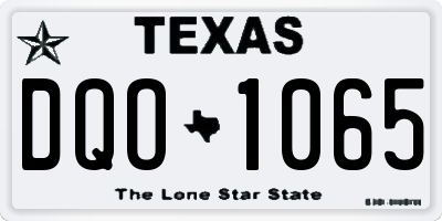 TX license plate DQO1065