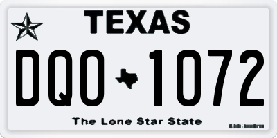 TX license plate DQO1072