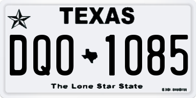 TX license plate DQO1085