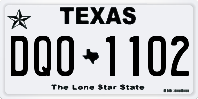 TX license plate DQO1102