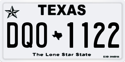 TX license plate DQO1122