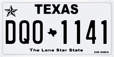 TX license plate DQO1141