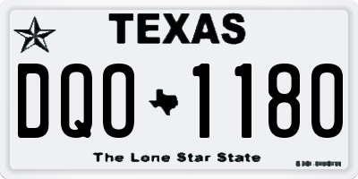 TX license plate DQO1180
