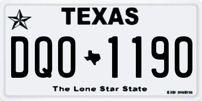 TX license plate DQO1190