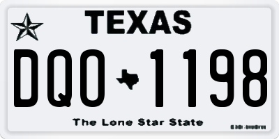 TX license plate DQO1198