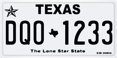 TX license plate DQO1233
