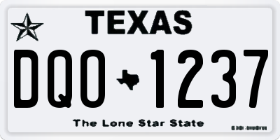 TX license plate DQO1237