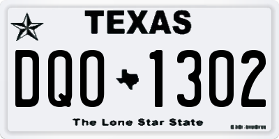 TX license plate DQO1302