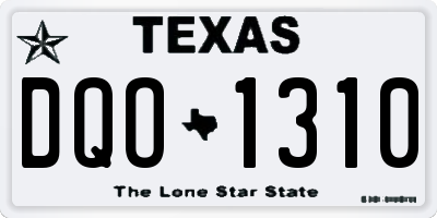 TX license plate DQO1310