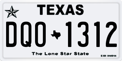 TX license plate DQO1312