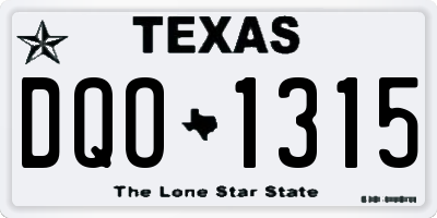 TX license plate DQO1315