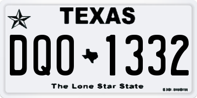 TX license plate DQO1332