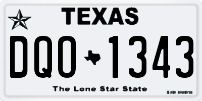 TX license plate DQO1343